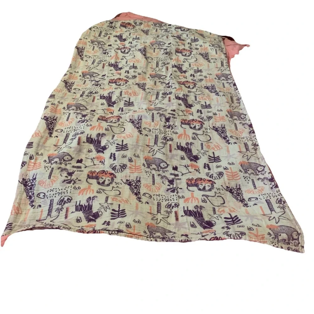 Gymboree Baby Essentials Muslin Blanket Safari Animals Roar Cotton Swaddle 40x40